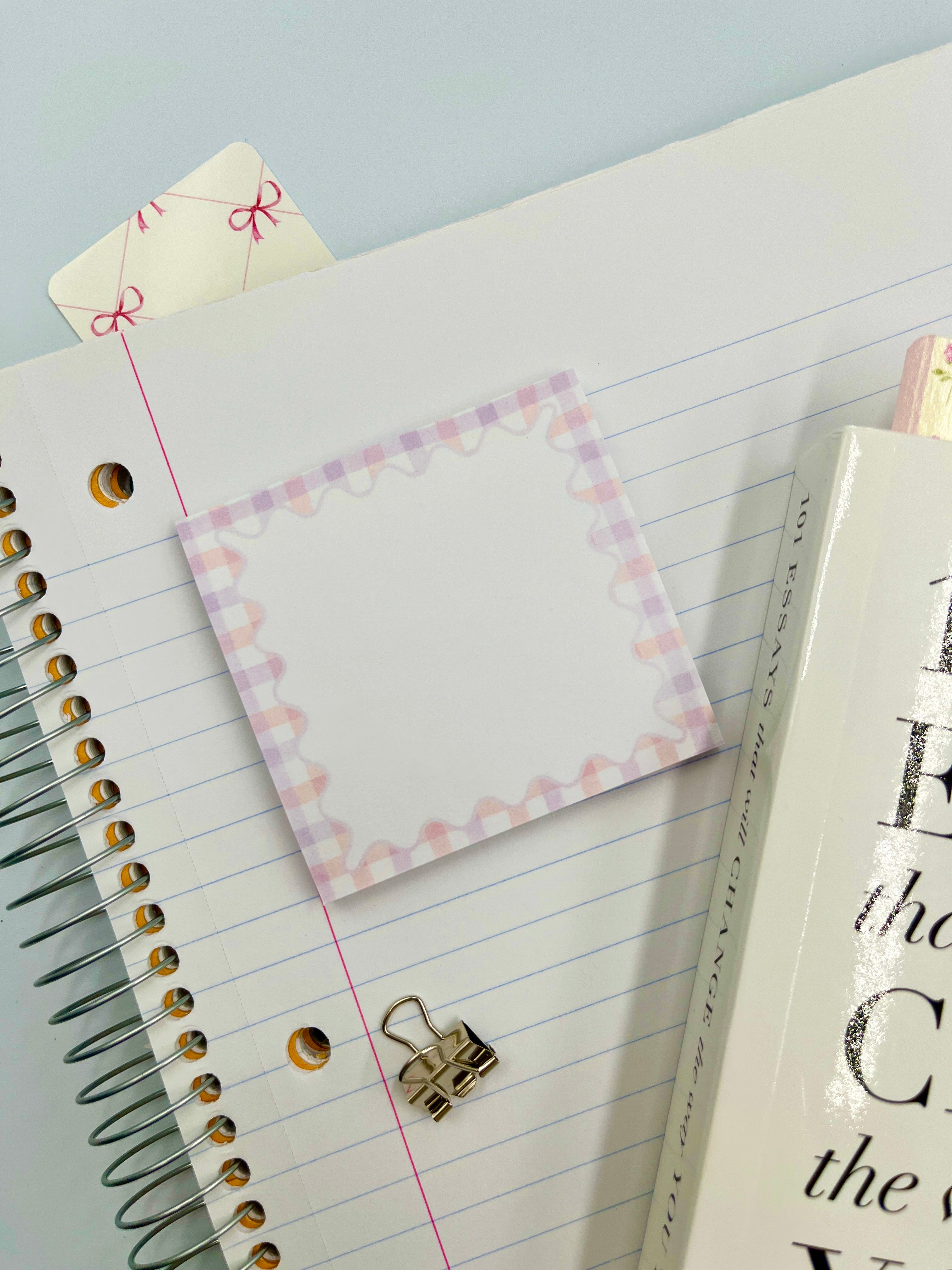 Picky Sticky Note Pastel Gingham Sticky Note – Xoxo Charley