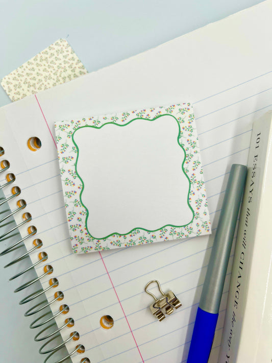 Blue and Green Mini Floral Sticky Notes