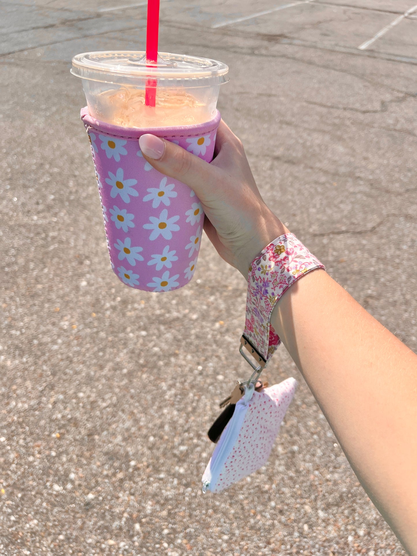 The White Keychain Wristlet