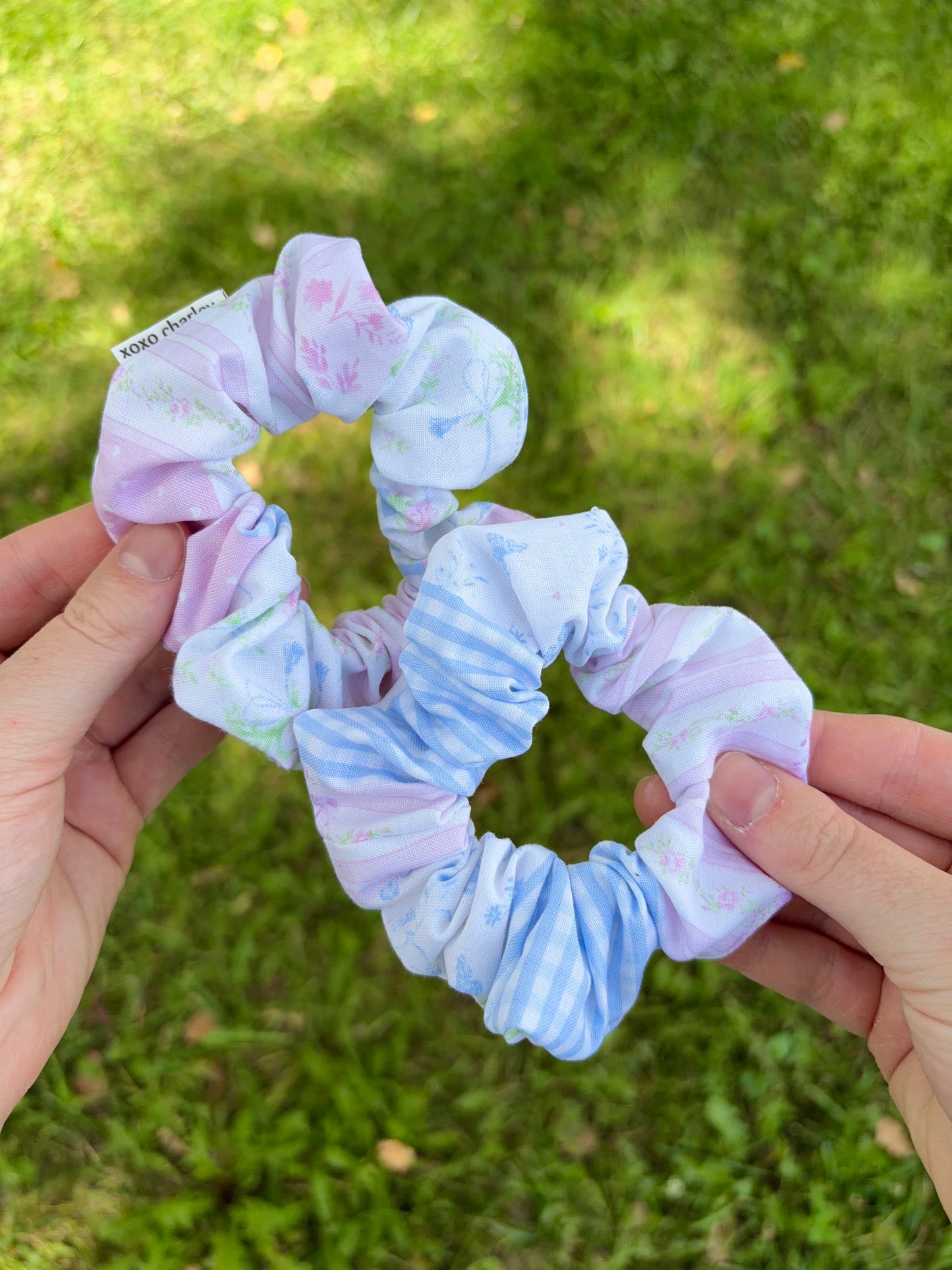 Pink Patchwork Cotton Scrunchie