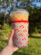 Medium Red Floral Cup Sleeve *limited-edition*