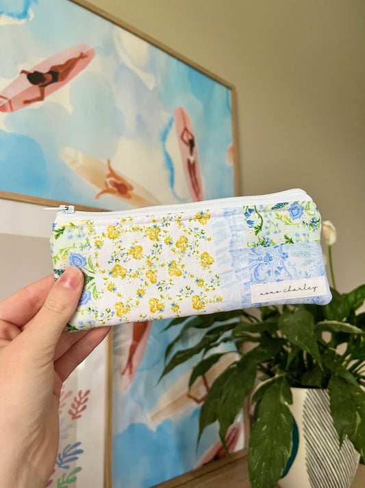 The Green Patchwork Pencil & Glasses Case