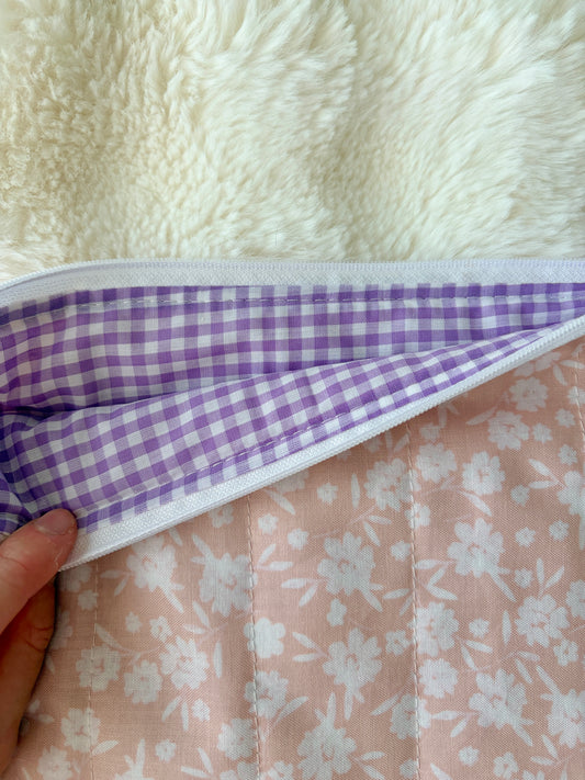 Floral Ballerina Laptop & Tablet Sleeve - Purple Gingham
