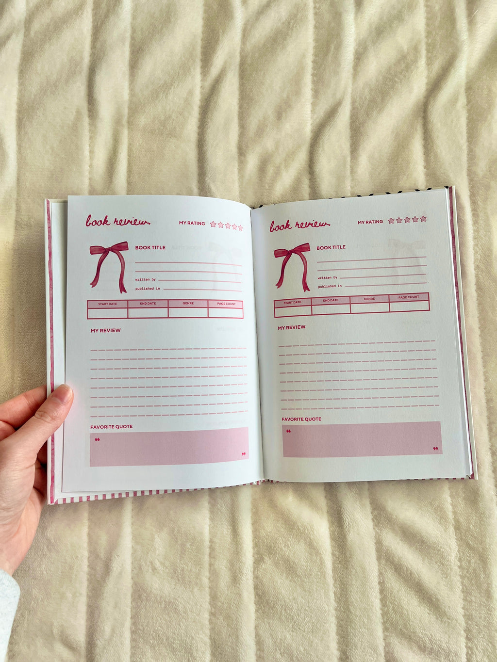 Pink Striped Hot Girls Read Books Journal