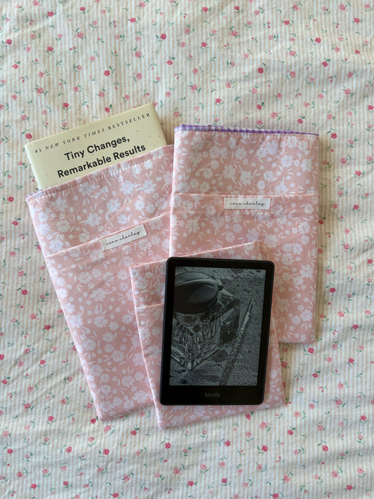 Floral Ballerina E-Reader/Book Sleeve - Purple Gingham