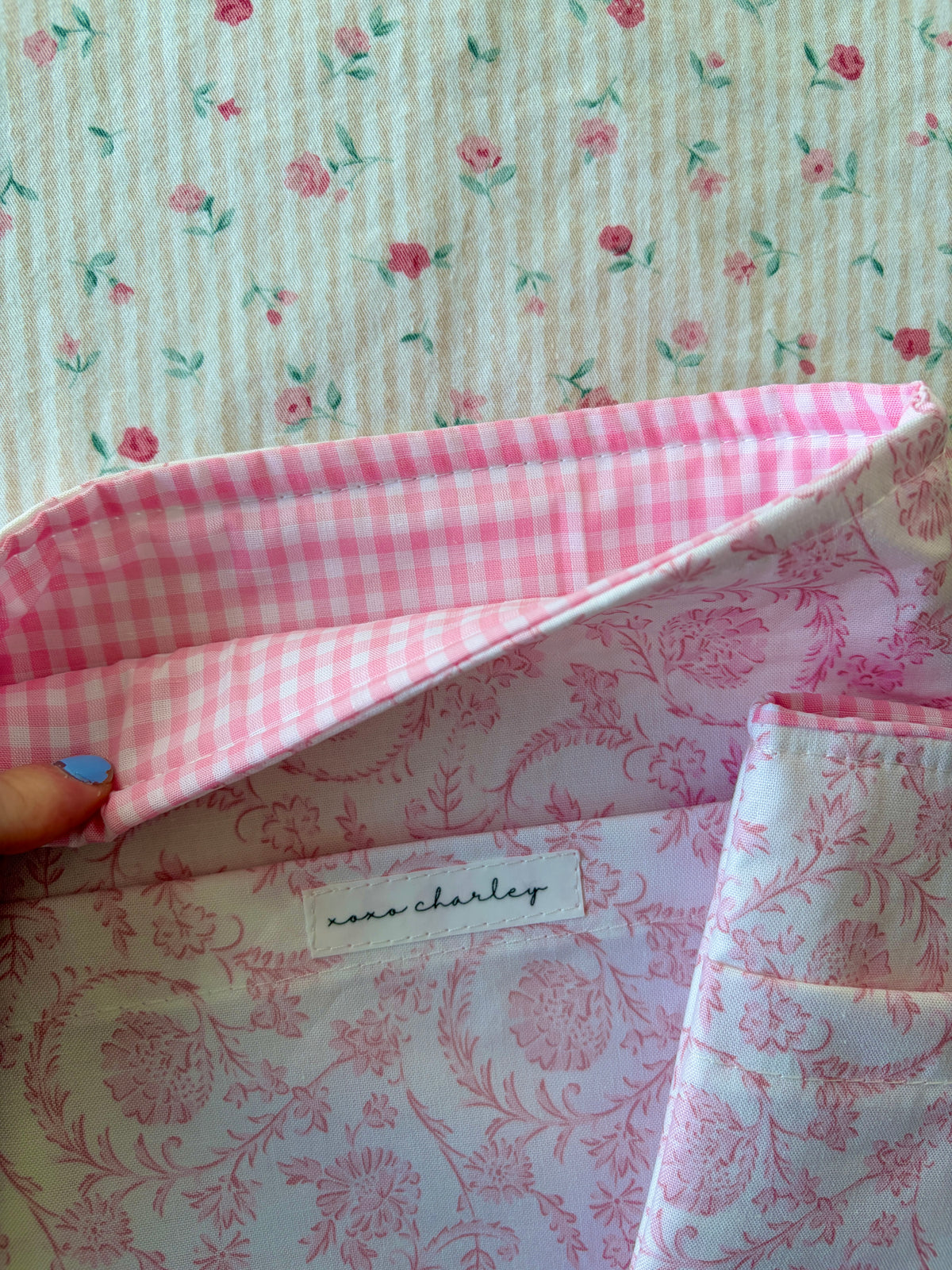 Vintage Pink E-Reader/Book Sleeve - Pink Gingham