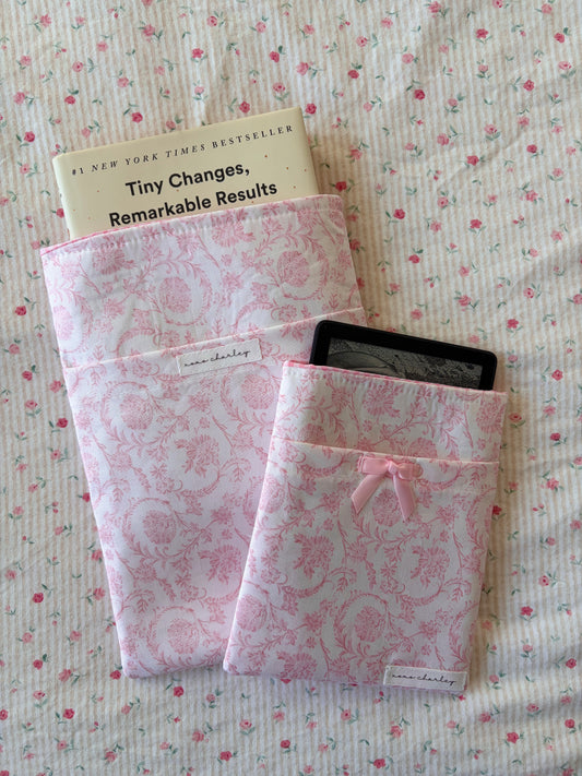 Vintage Pink E-Reader/Book Sleeve - Pink Gingham