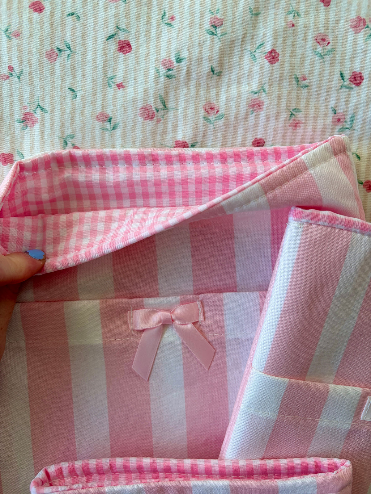 Pink & White Stripe E-Reader/Book Sleeve - Pink Gingham