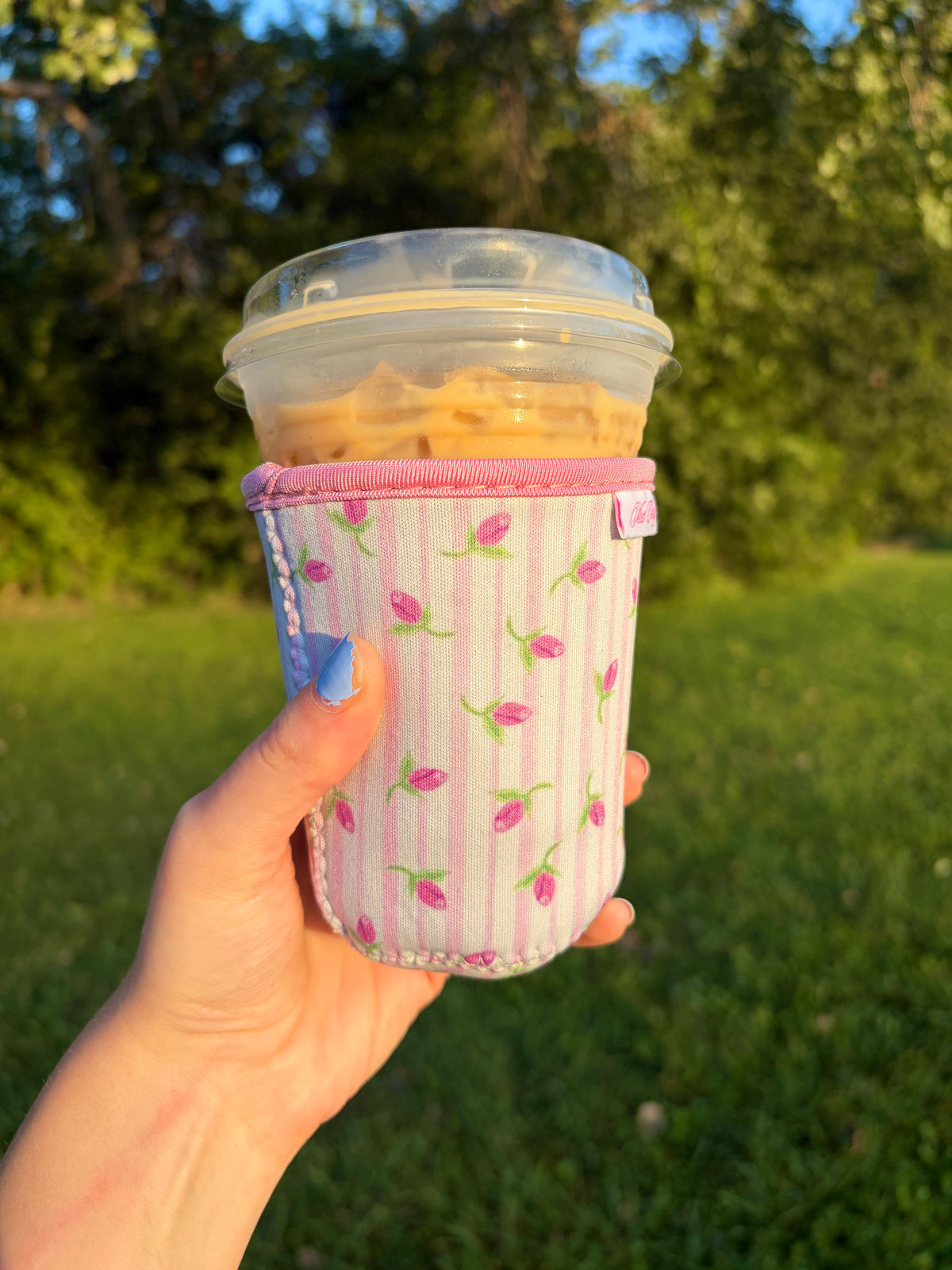 Small Sweet Tulip Striped Cup Sleeve
