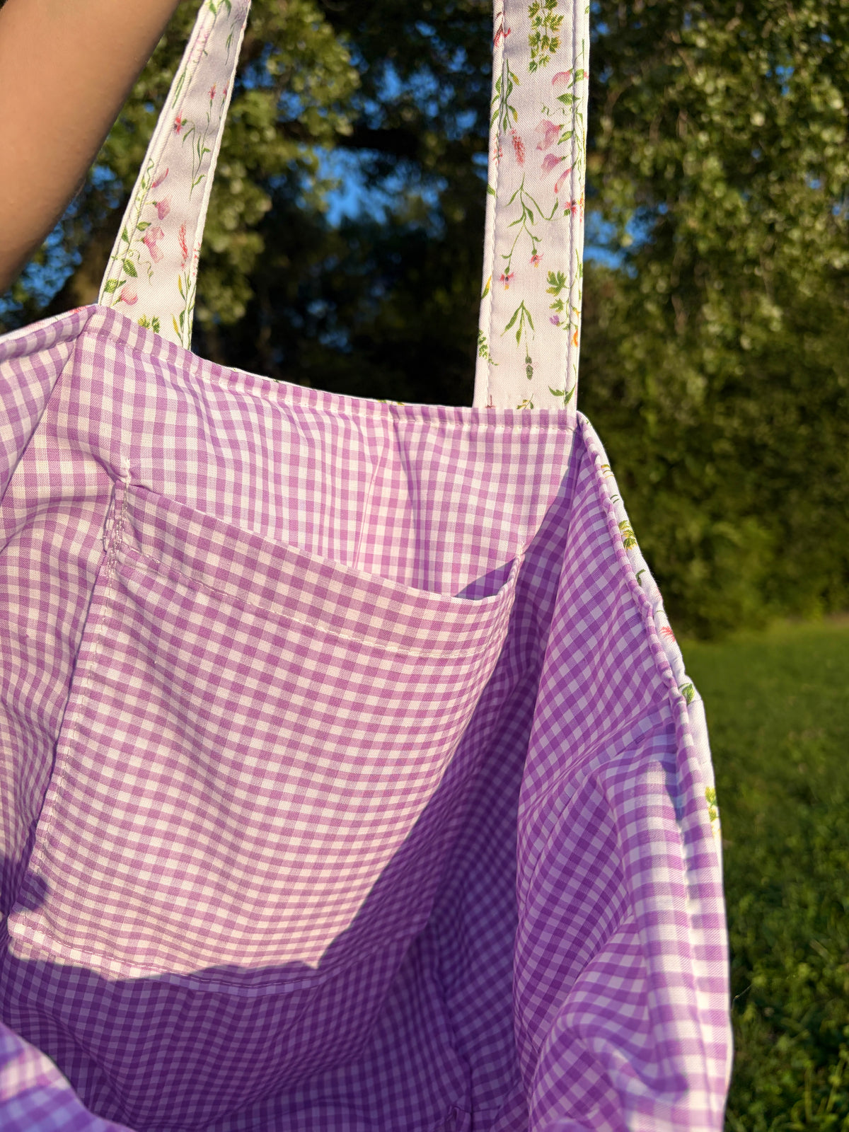 Purple Wildflower Large Tote Bag