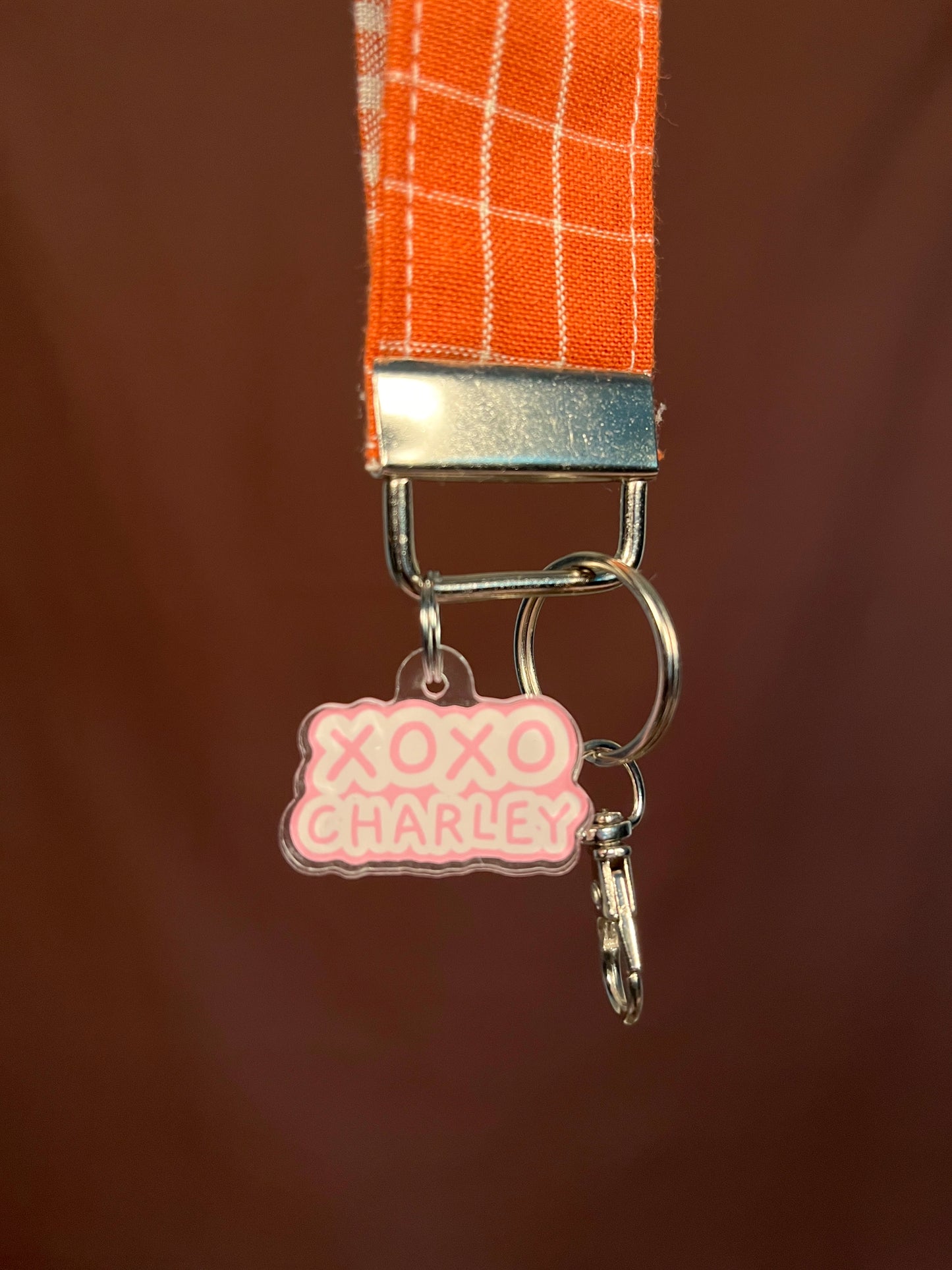 The Orange Plaid Keychain Wristlet *limited-edition*
