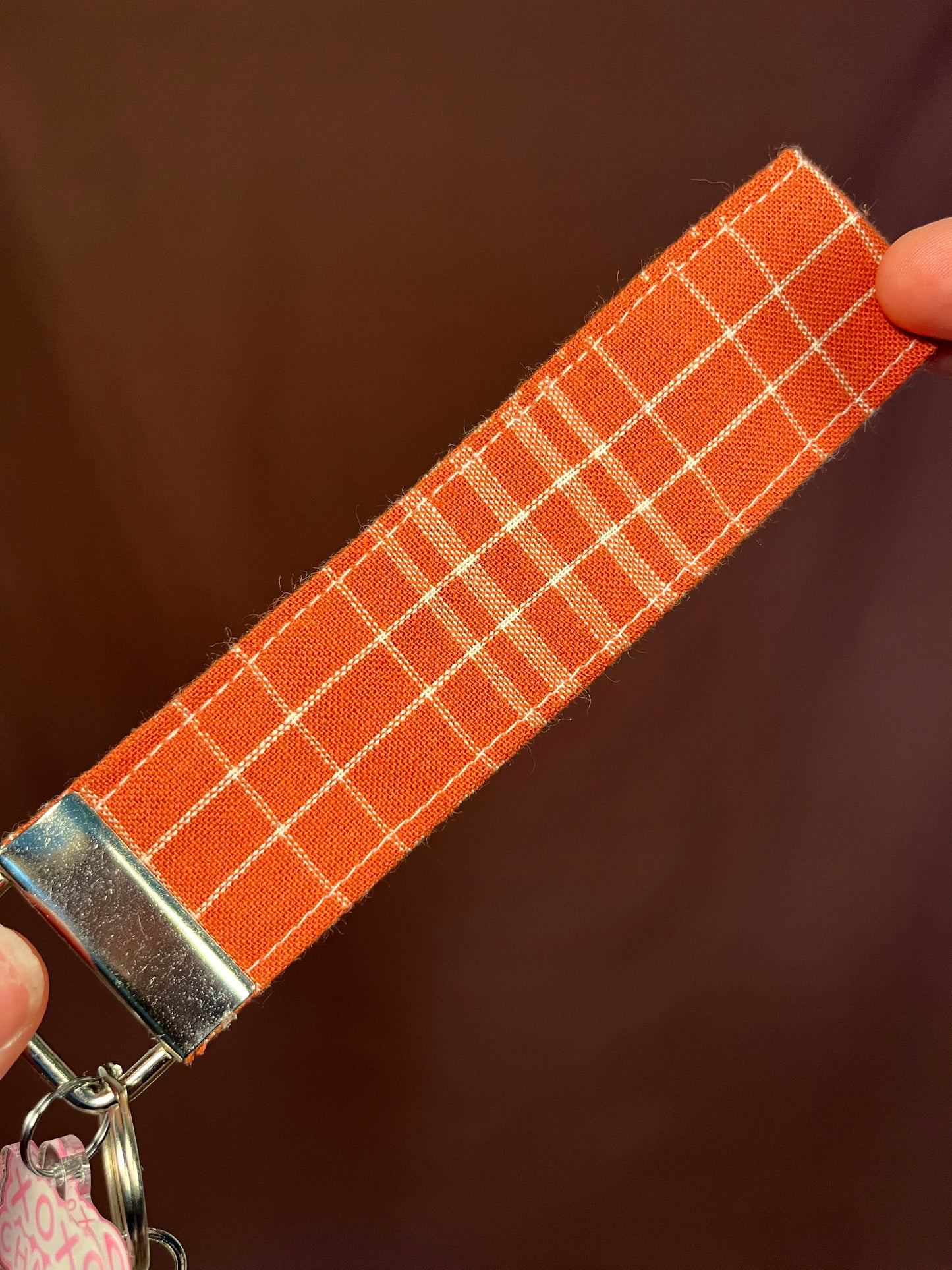 The Orange Plaid Keychain Wristlet *limited-edition*