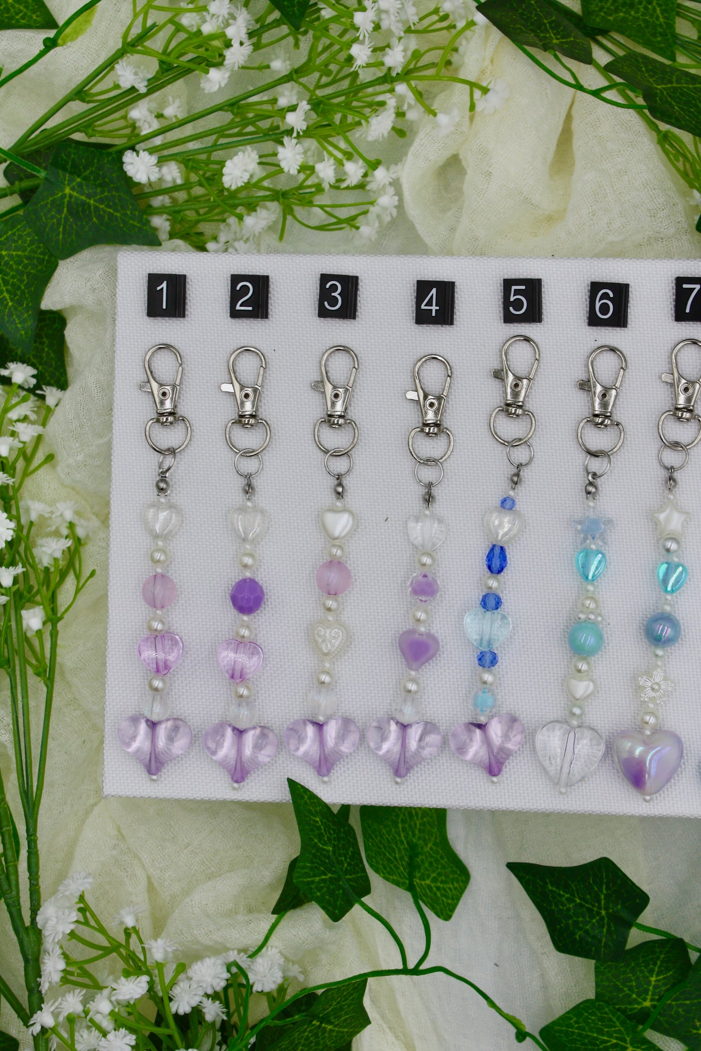Heart Beaded Keychains #2