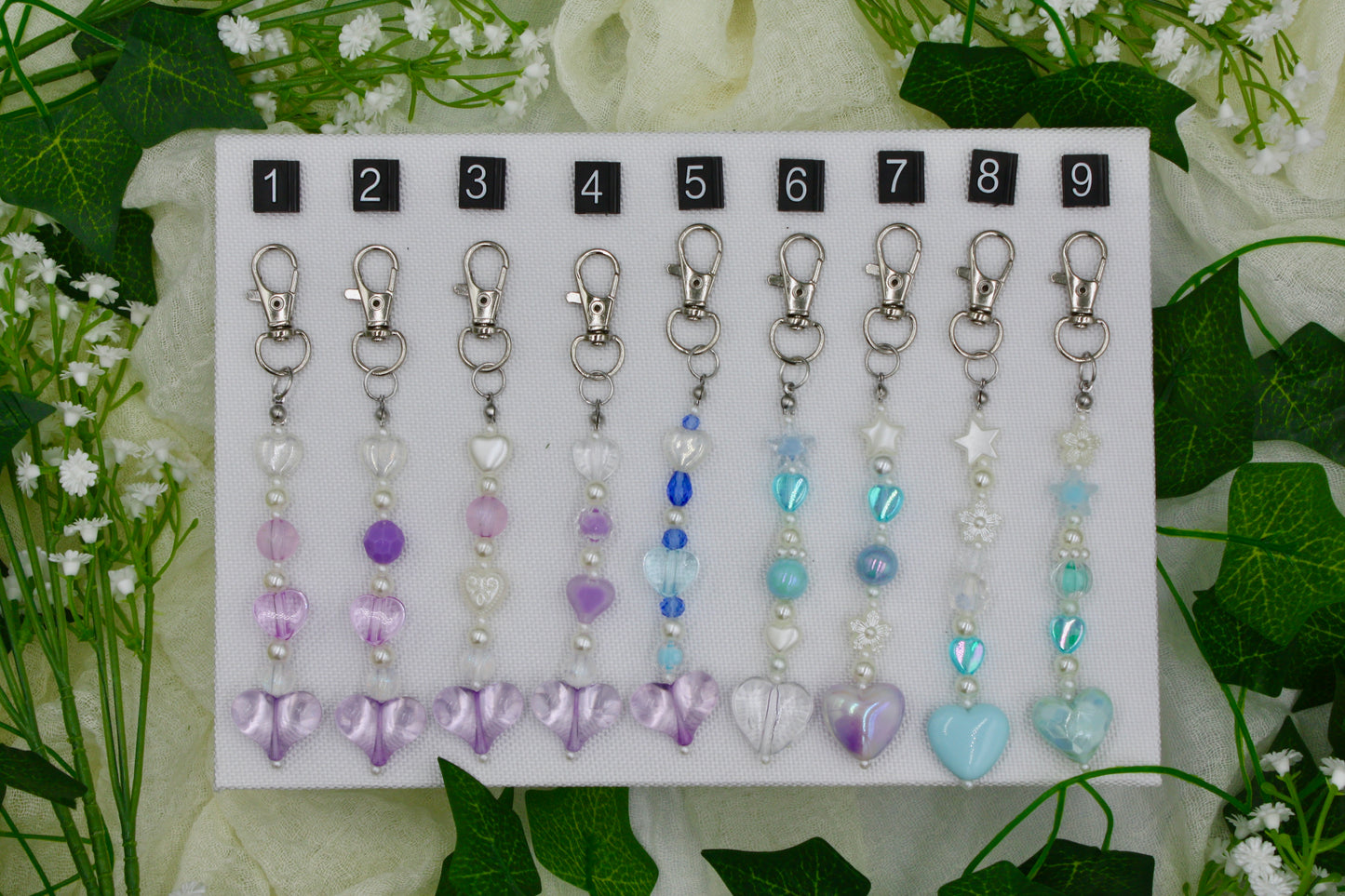 Heart Beaded Keychains #2