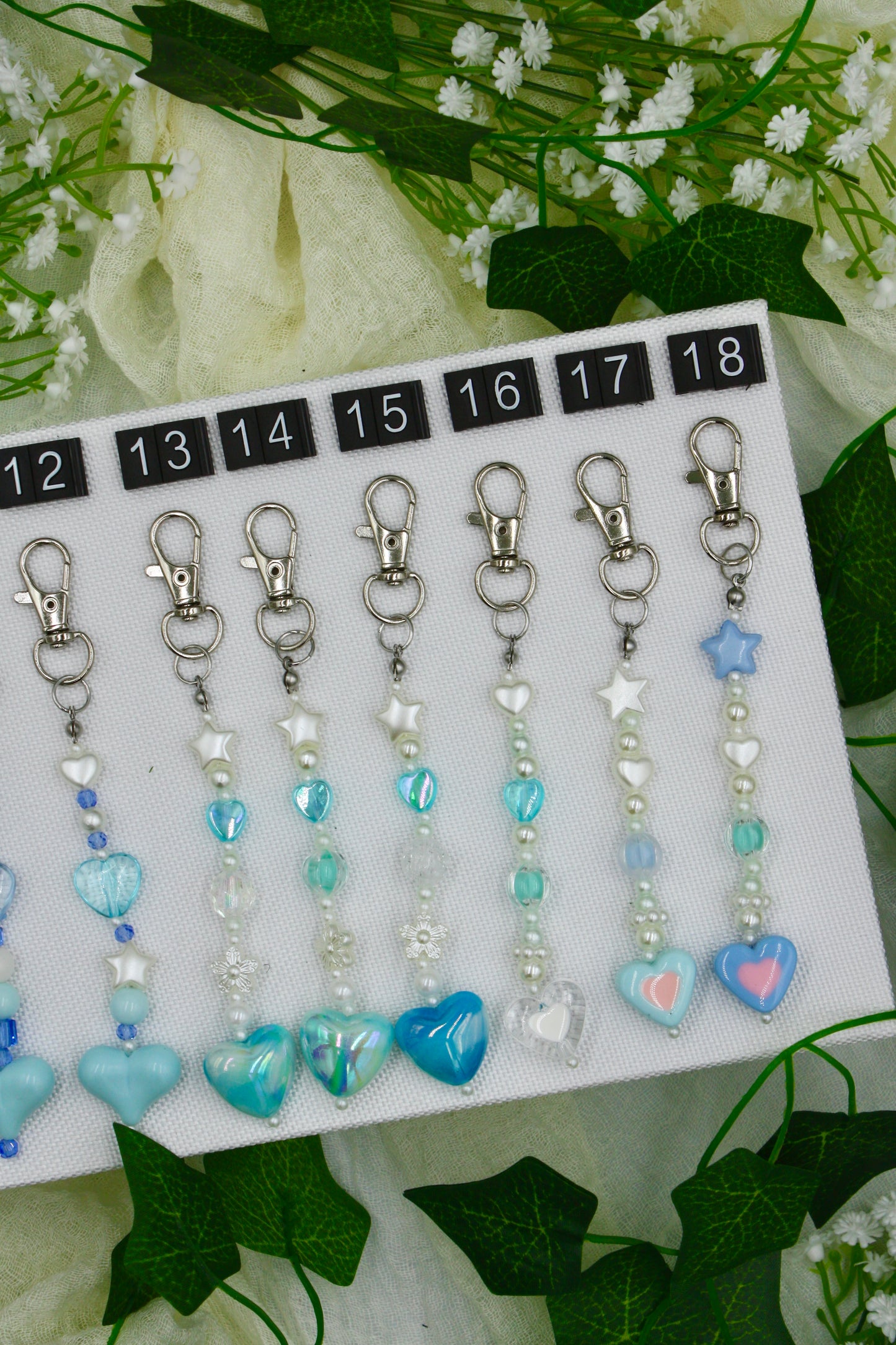 Heart Beaded Keychains #2