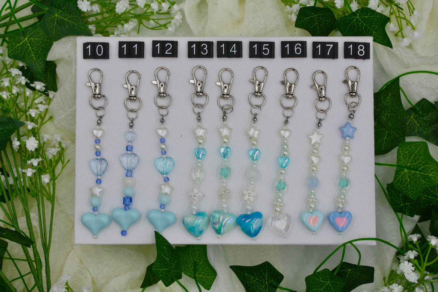 Heart Beaded Keychains #2