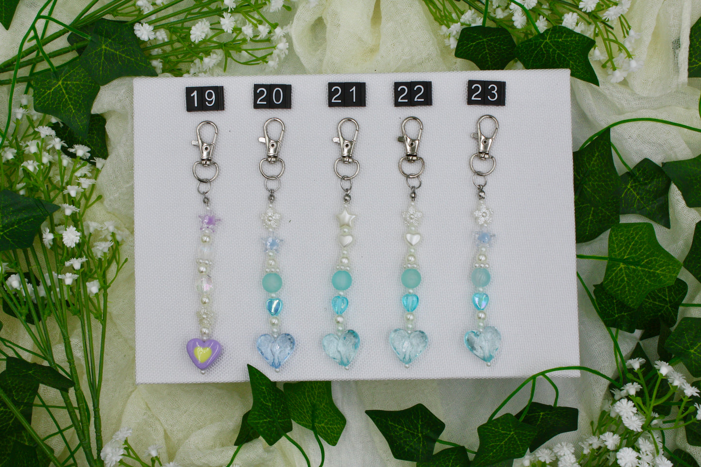 Heart Beaded Keychains #2
