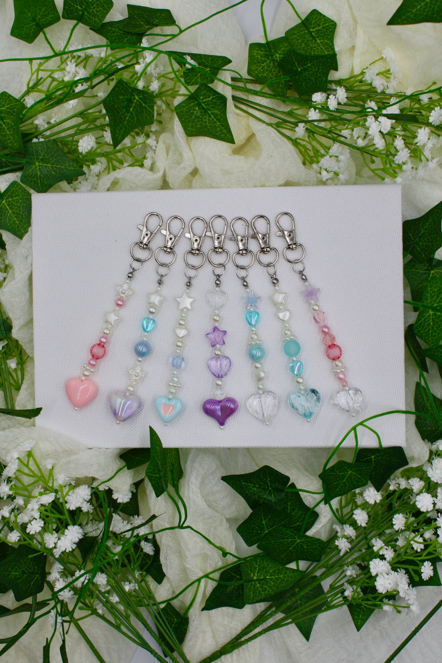 Heart Beaded Keychains #2