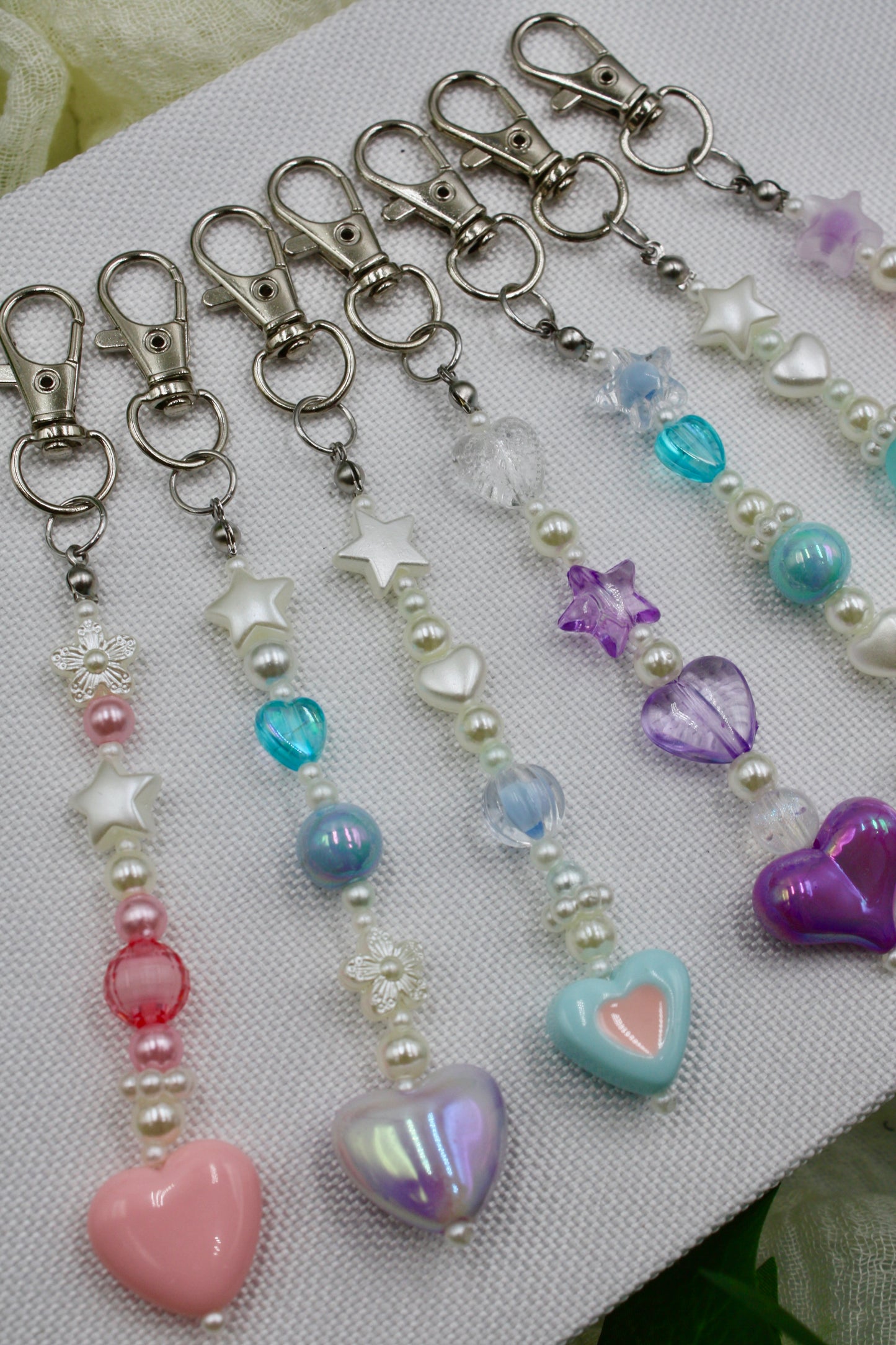 Heart Beaded Keychains #2