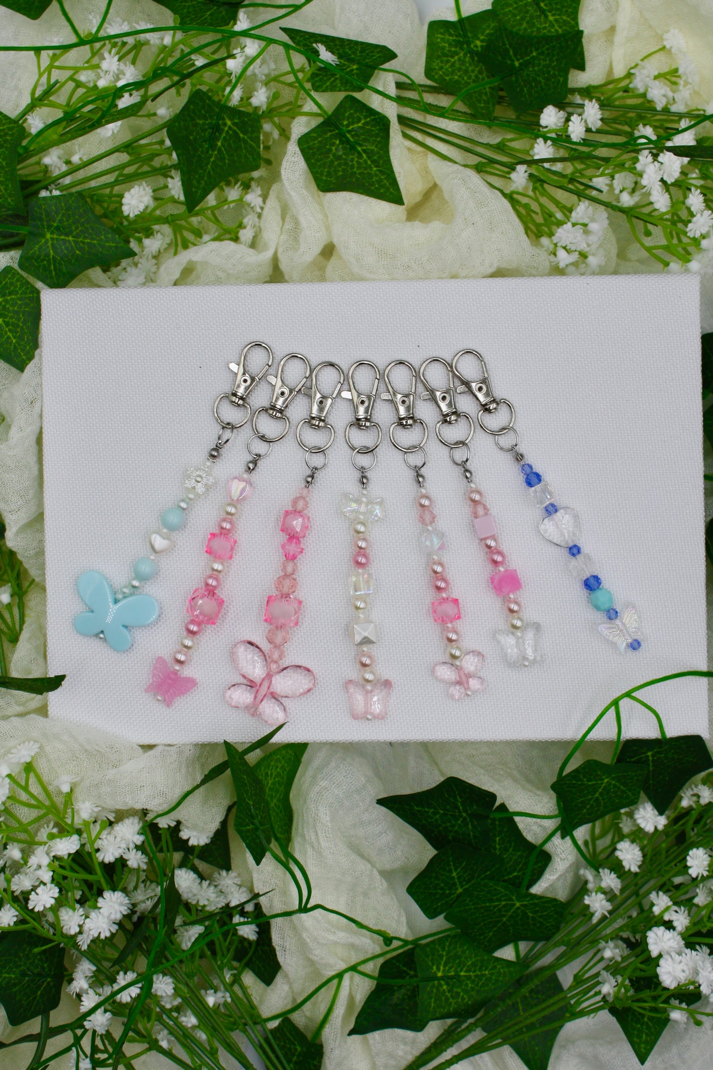 Butterfly Beaded Keychains