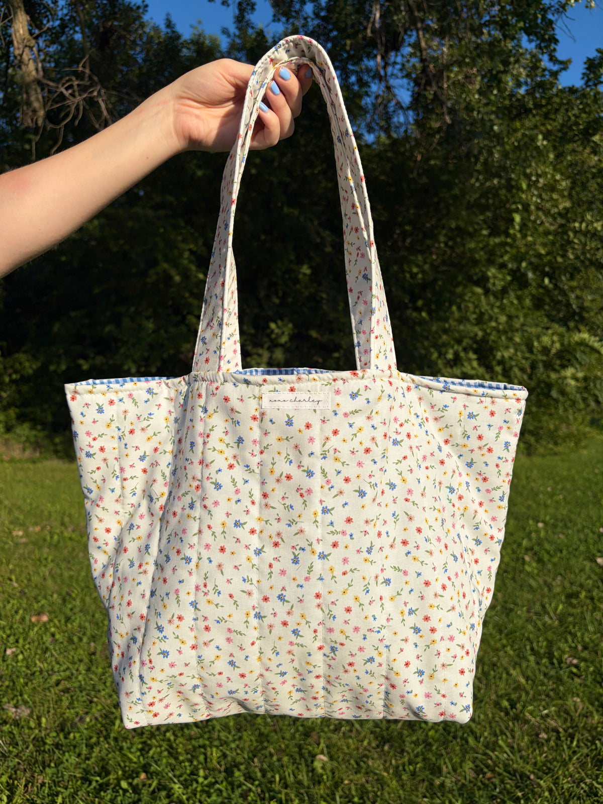 Mini Colorful Flowers Large Tote Bag