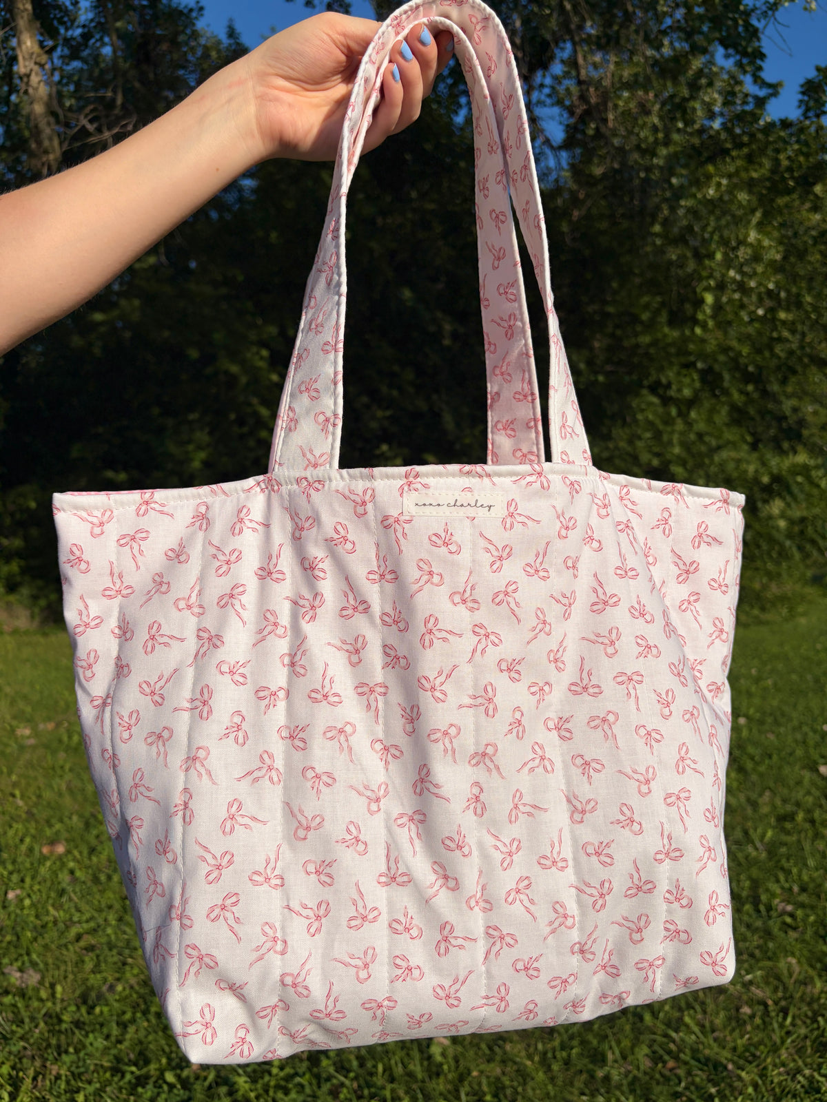 Mini Pink Bows Large Tote Bag
