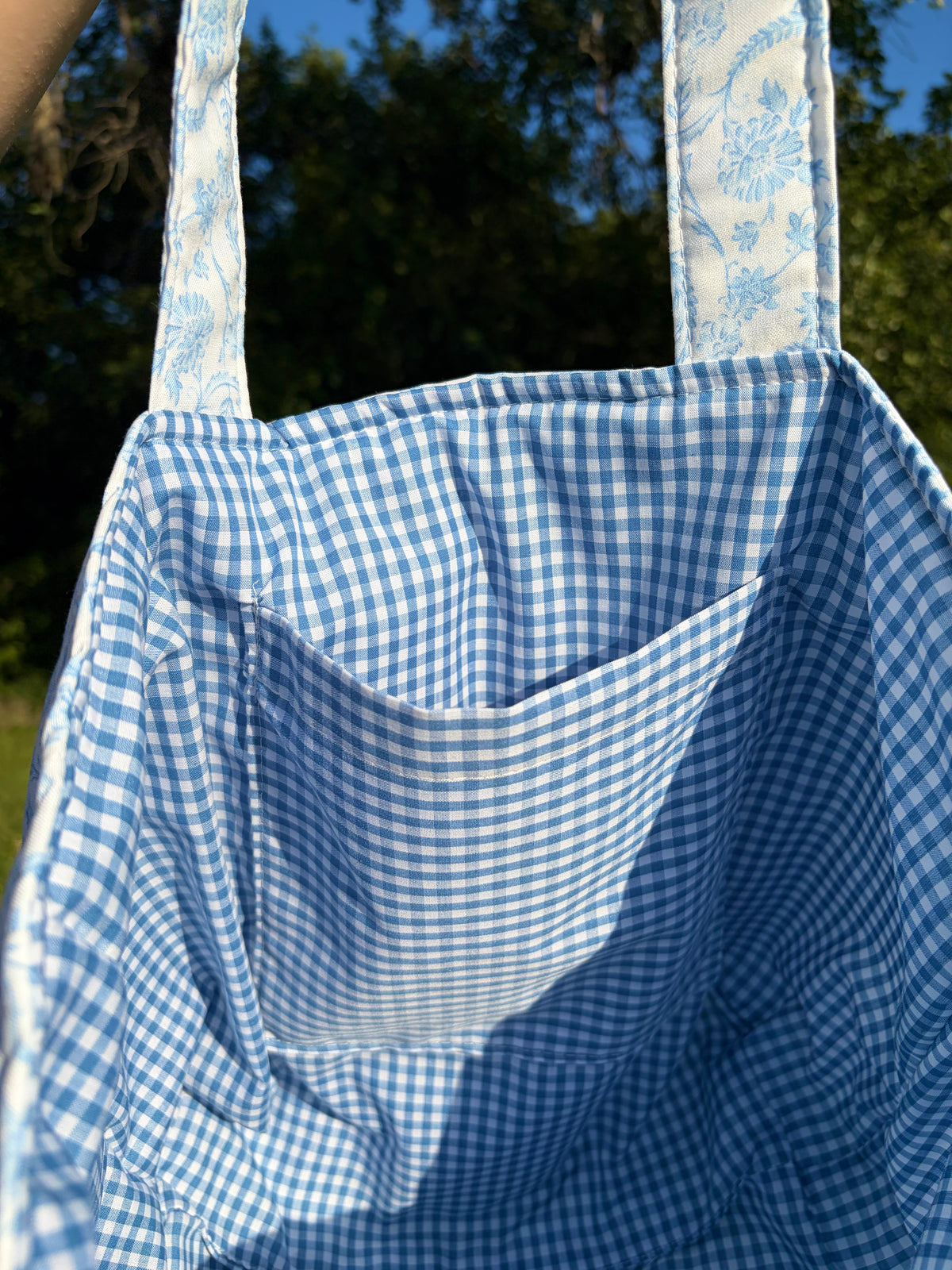 Vintage Blue Large Tote Bag