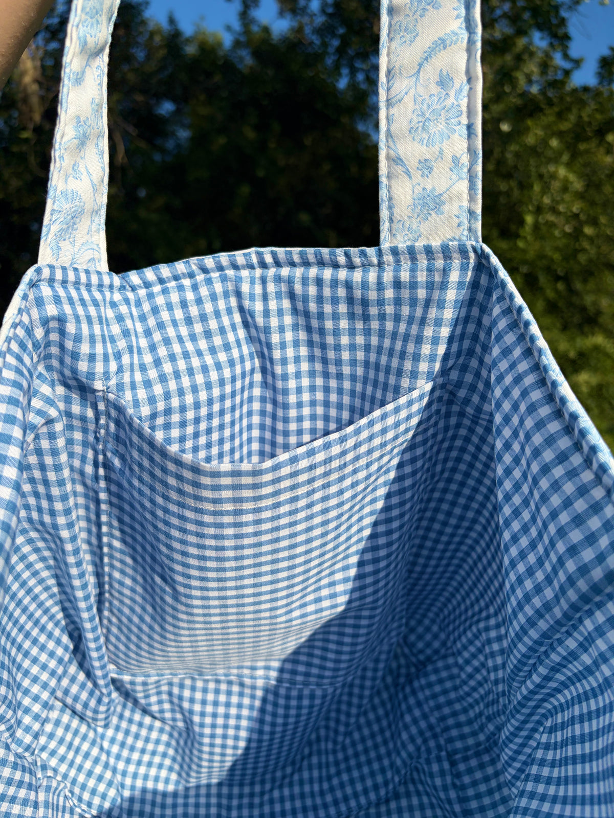 Vintage Blue Large Tote Bag