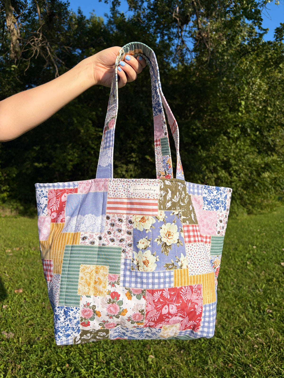 Colorful Picnic Large Tote Bag
