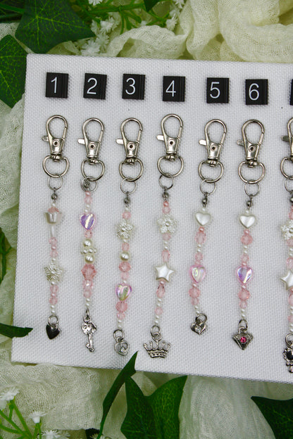 Dainty Silver & Gold Beaded Keychains