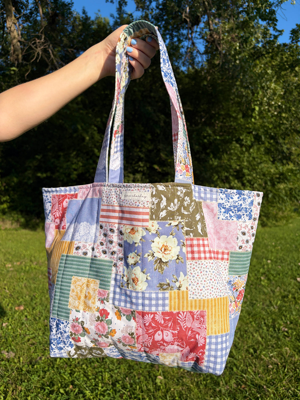 Colorful Picnic Large Tote Bag