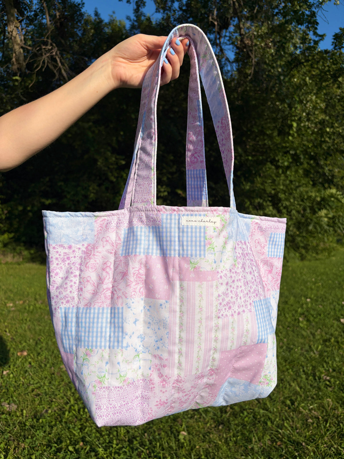 Pink Patchwork Large Tote Bag