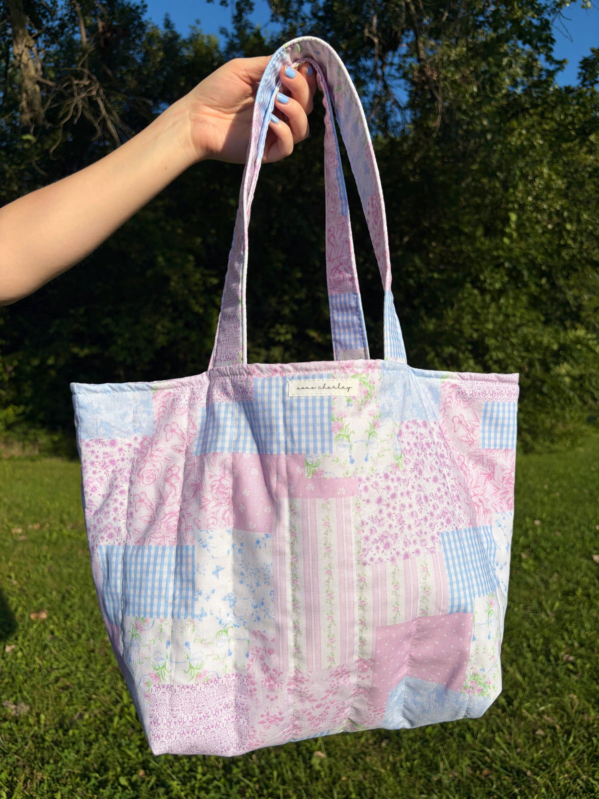 Pink Patchwork Large Tote Bag