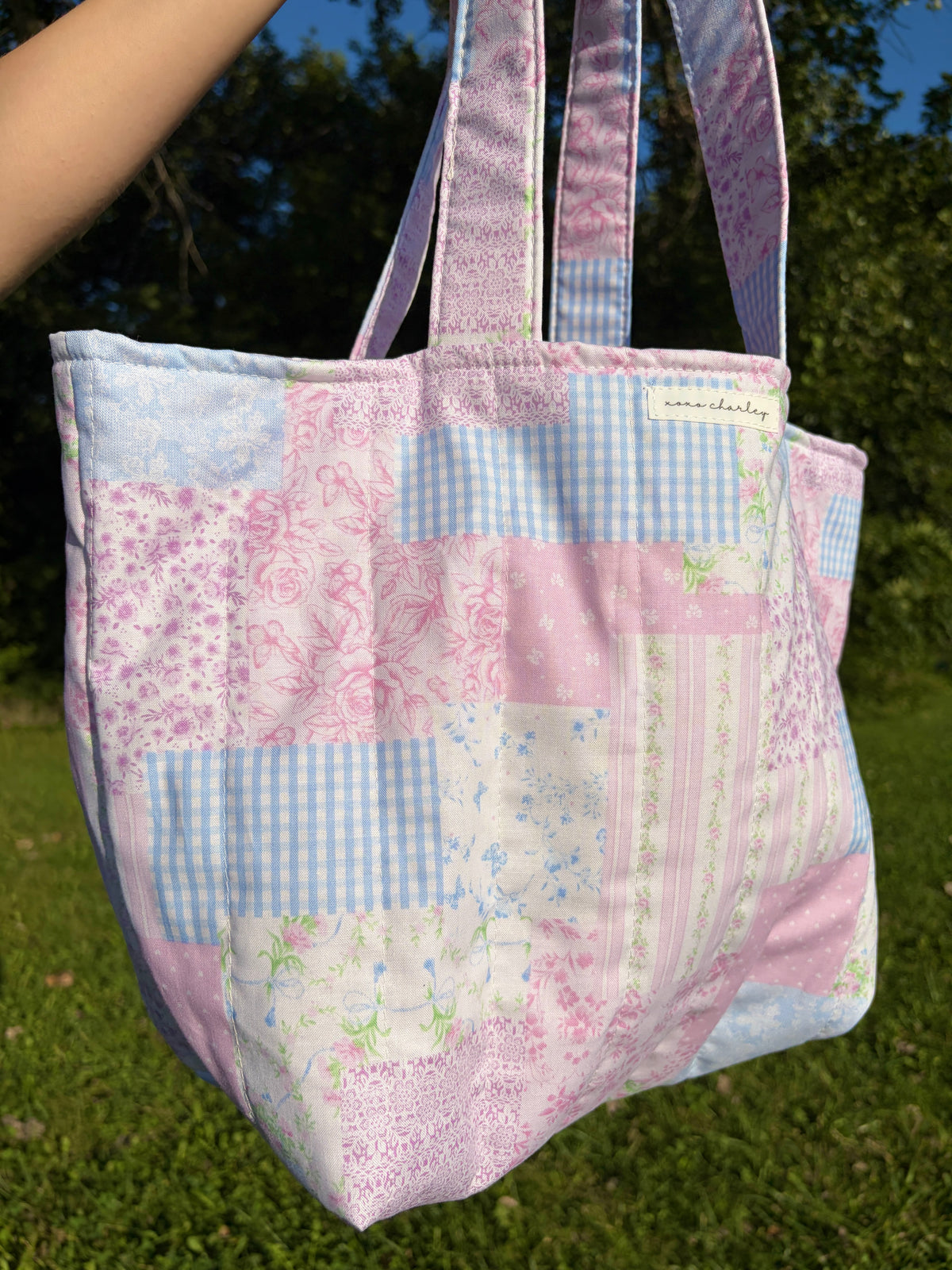 Pink Patchwork Large Tote Bag