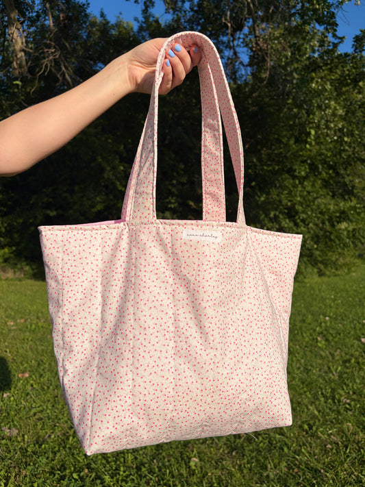 Tiny Pink Hearts Large Tote Bag