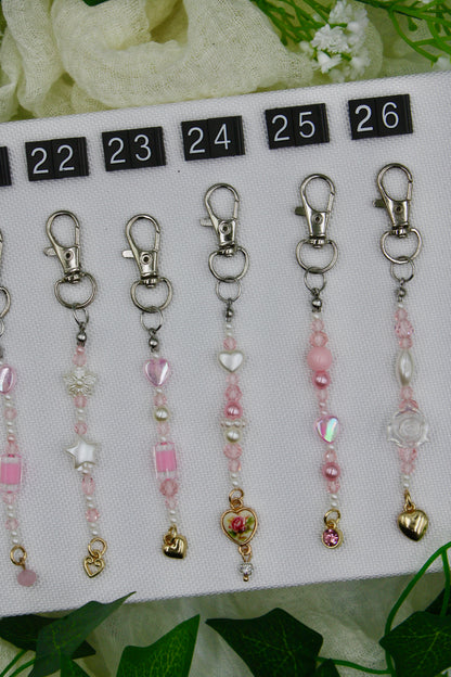 Dainty Silver & Gold Beaded Keychains