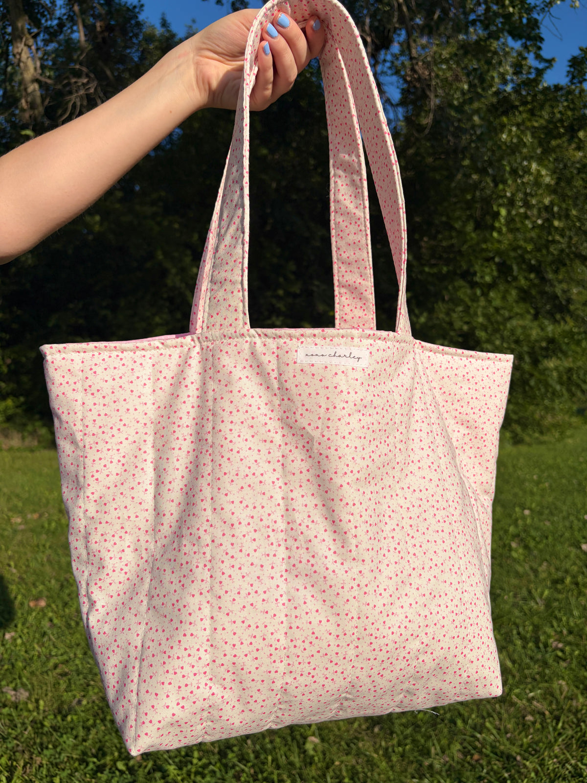 Tiny Pink Hearts Large Tote Bag