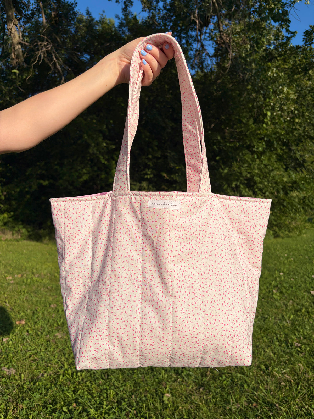 Tiny Pink Hearts Large Tote Bag