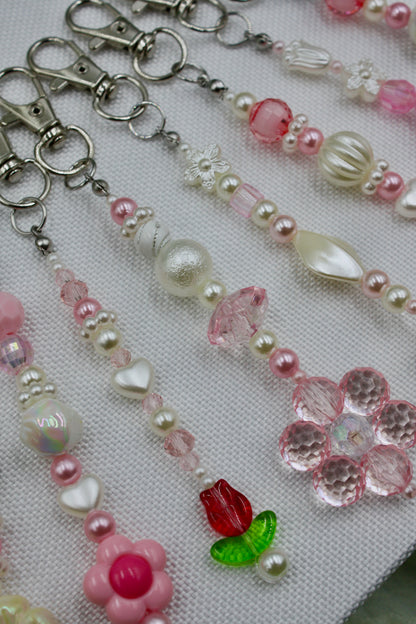 Flower Beaded Keychains #1