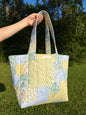 Green Patchwork Large Tote Bag
