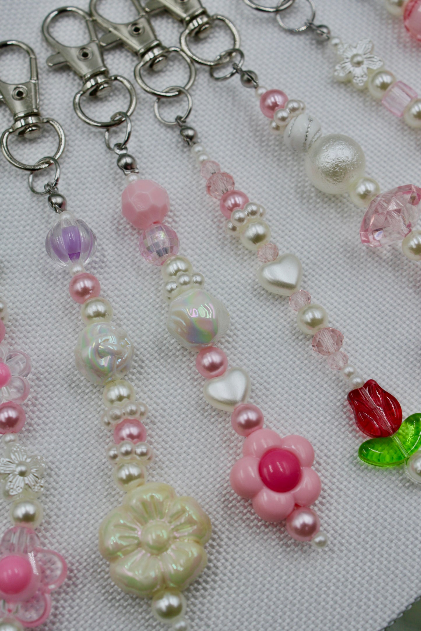 Flower Beaded Keychains #1