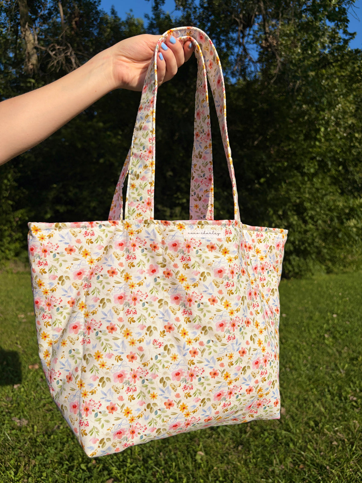 Bright Floral Large Tote Bag