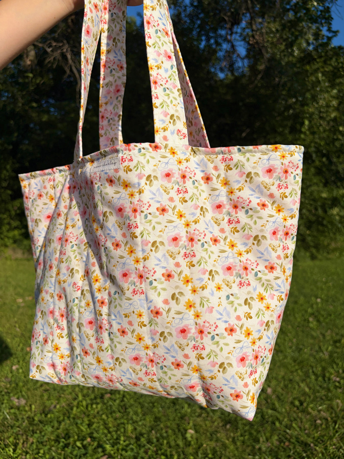 Bright Floral Large Tote Bag