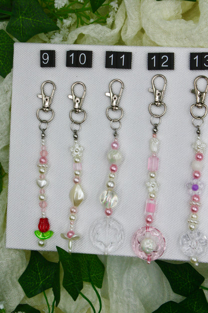 Flower Beaded Keychains #1