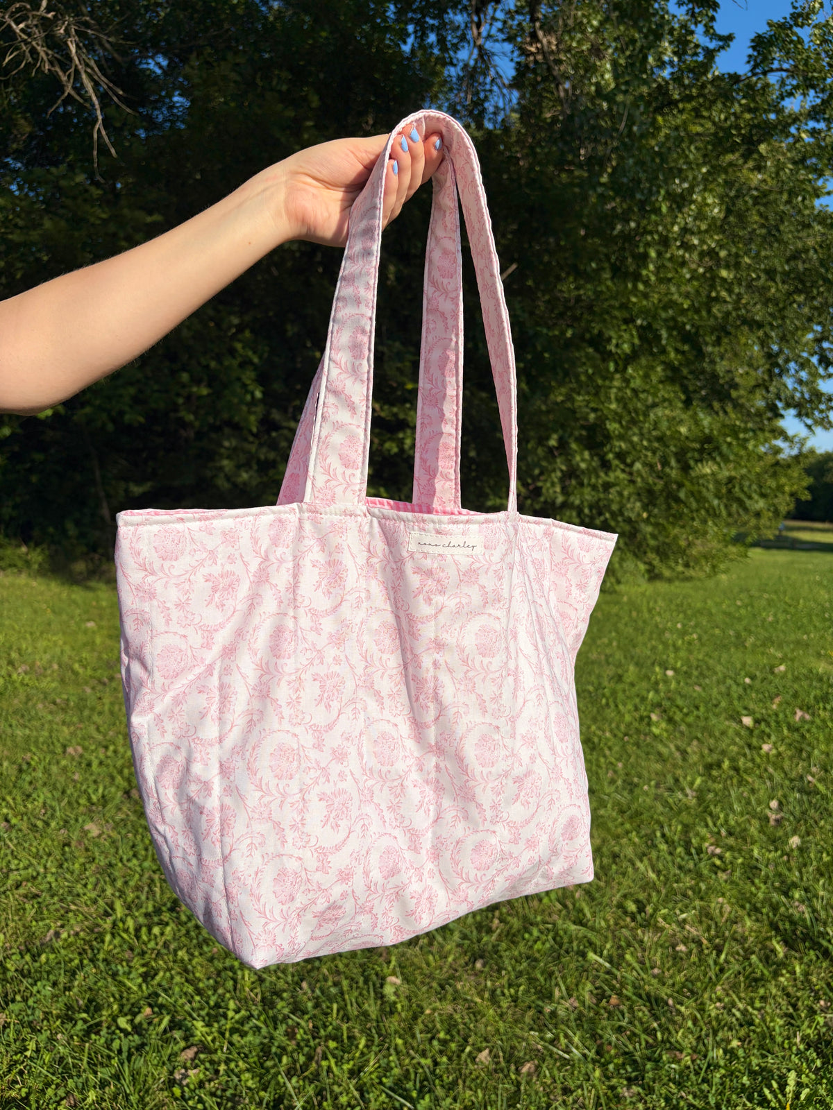 Vintage Pink Large Tote Bag