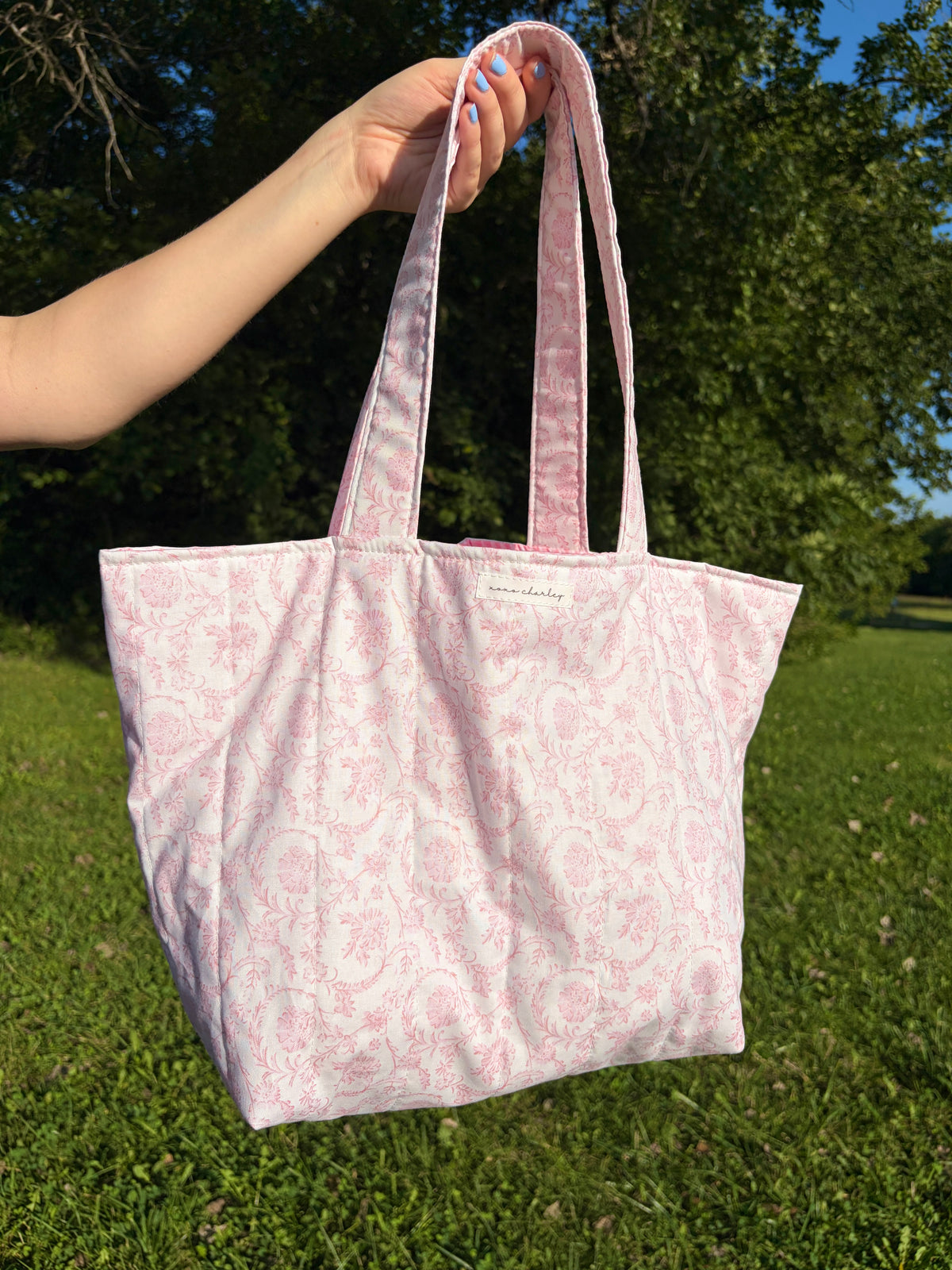 Vintage Pink Large Tote Bag