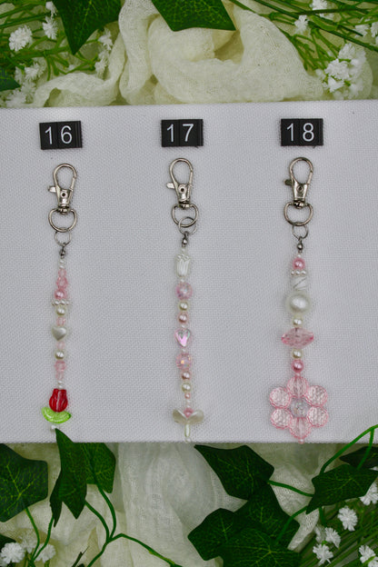 Flower Beaded Keychains #1