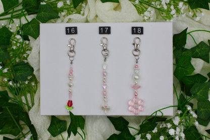 Flower Beaded Keychains #1