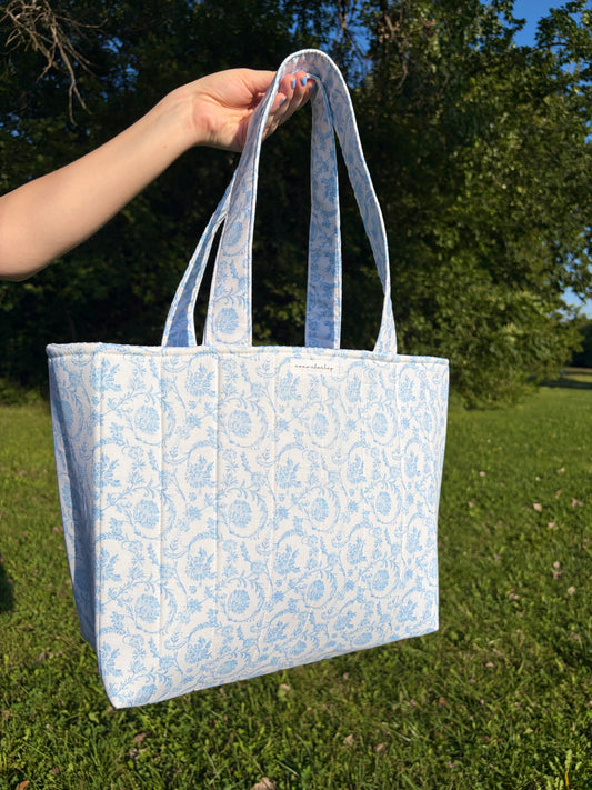 Vintage Blue Signature Tote Bag