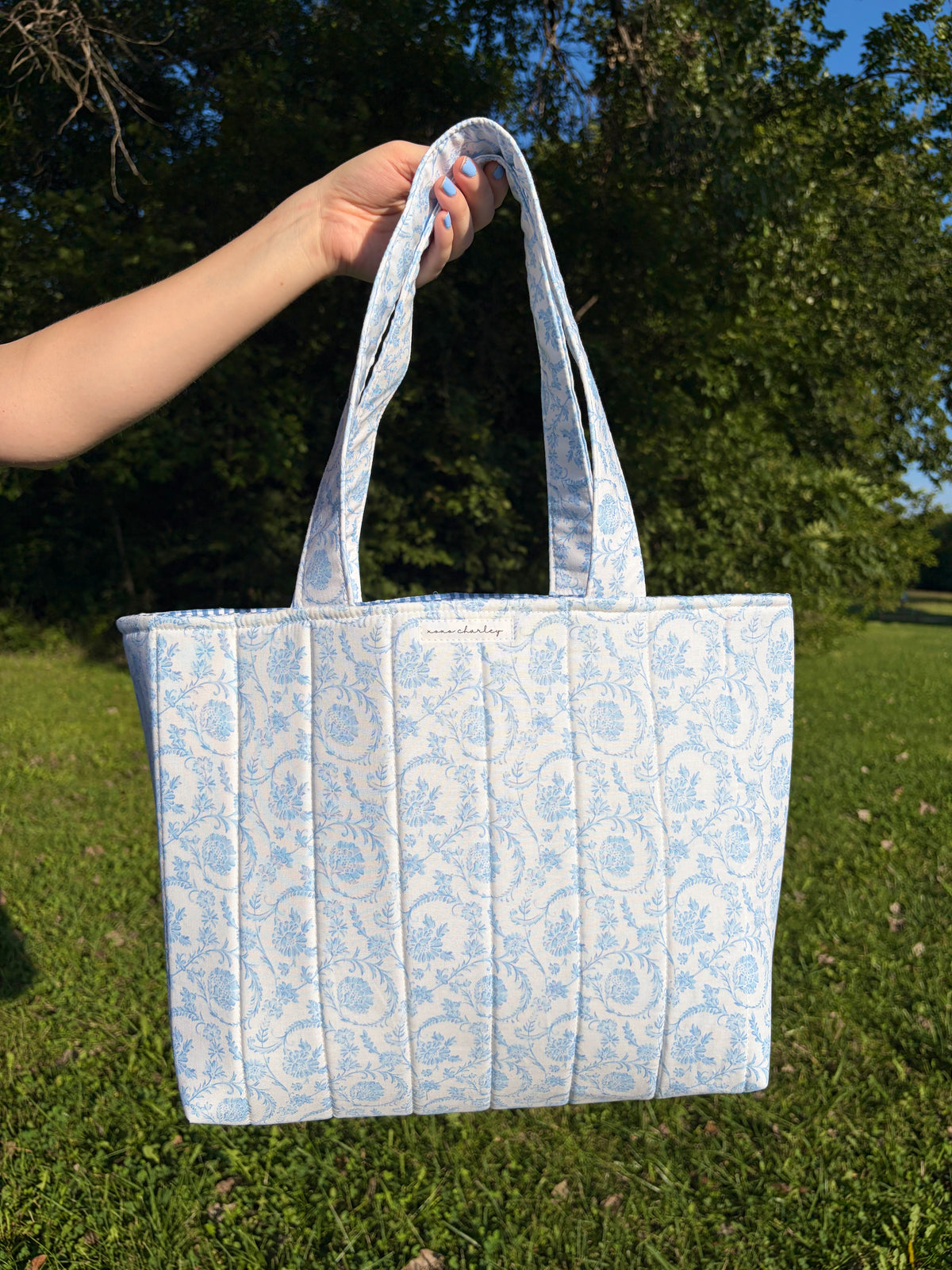 Vintage Blue Signature Tote Bag